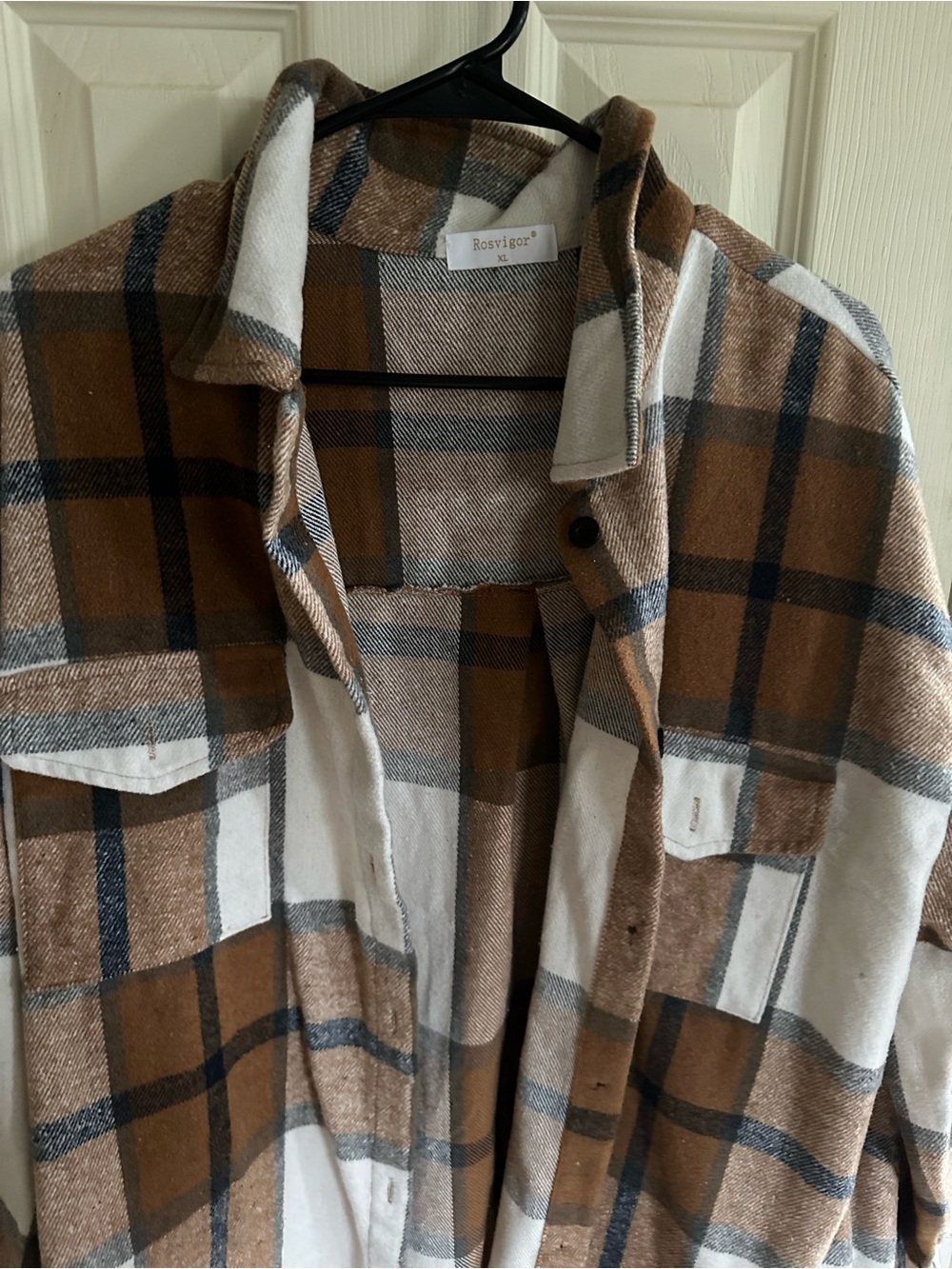 Brown Plaid Button-Down Shirt